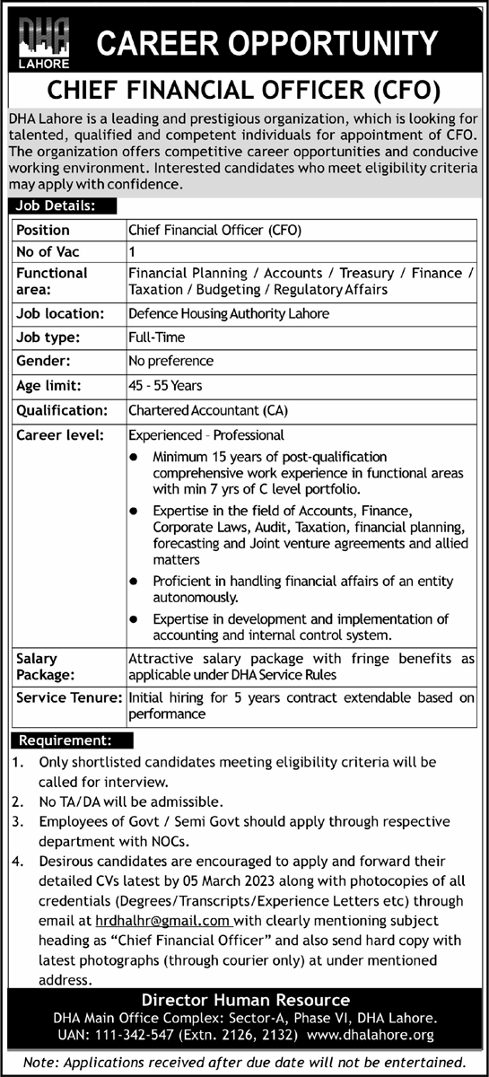 Career Opportunities in DHA Lahore