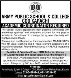 Jobs in Army Public School and College