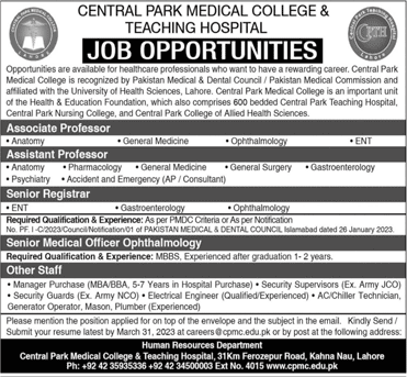 Jobs in Central Park and Medical College