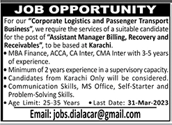 Jobs in Corporate Logistics Karachi