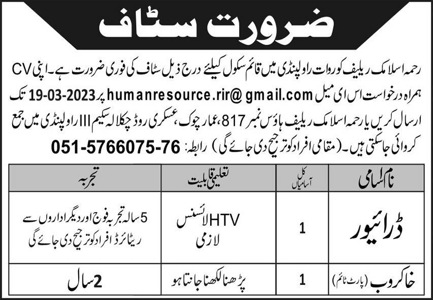 Jobs in RAHMA Islamic Relief Pakistan