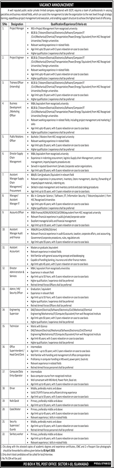 Public Sector Private Limited Company Jobs