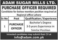 Jobs in Adam Sugar Mills Limited