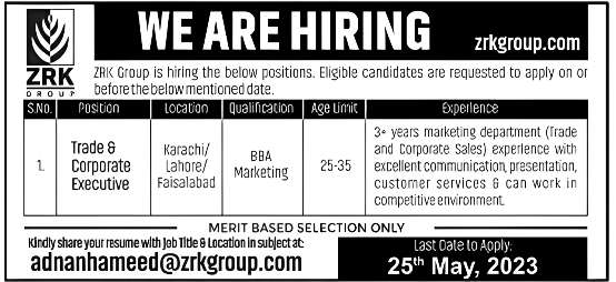 Marketing Jobs in ZRK Group