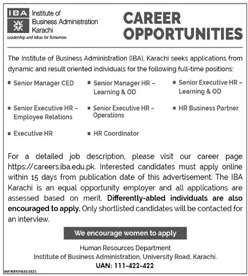 IBA Institute of Business Administration Jobs
