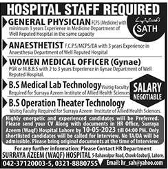 Medical Jobs in Surriya Azeem Hospital