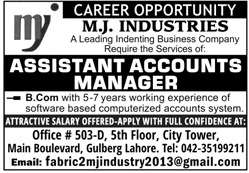 Accounts Jobs in M.J Industries