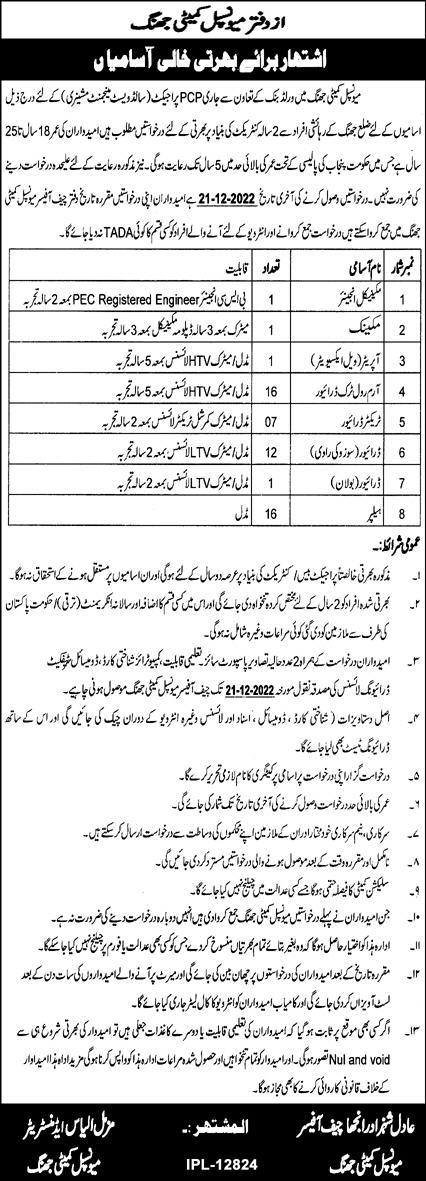Government Jobs in Municipal Committee Jhang