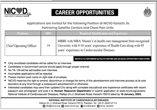 Career Opportunities in NICVD