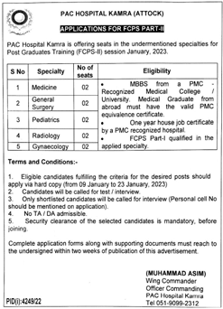 Job Opportunities in PAC Hospital Kamra