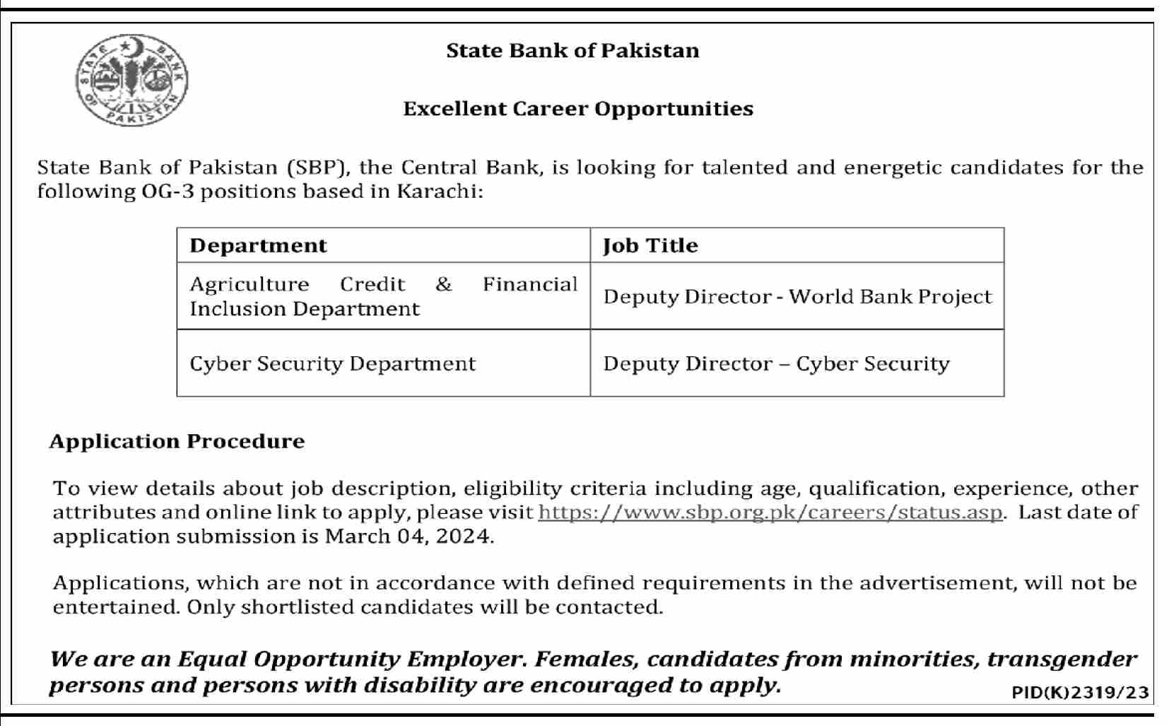 Accounts and Security Jobs in State Bank