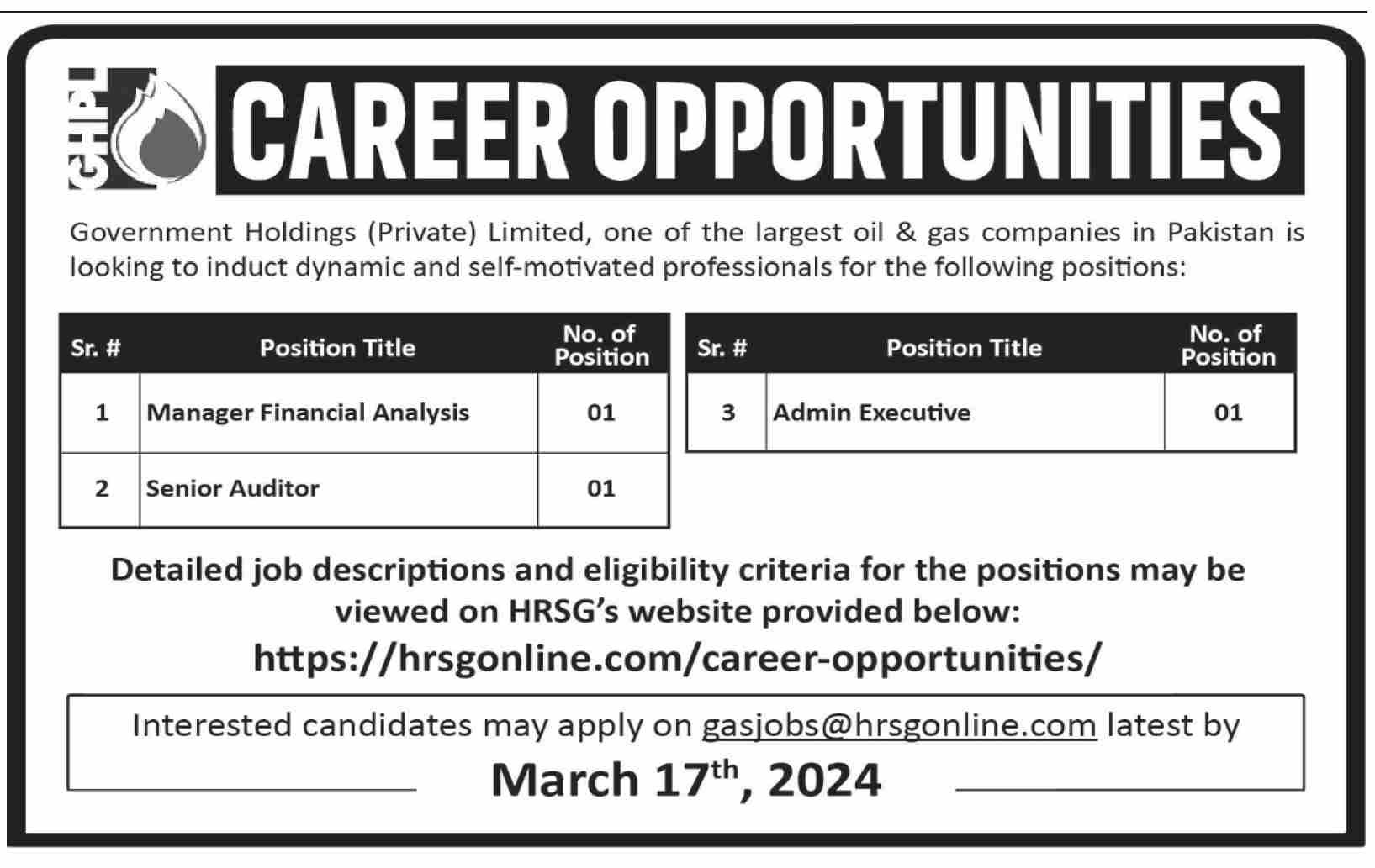 Accounts and Admin Jobs in GHPL